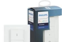 Philips Hue dimmer switch in verpakking en uit de verpakking