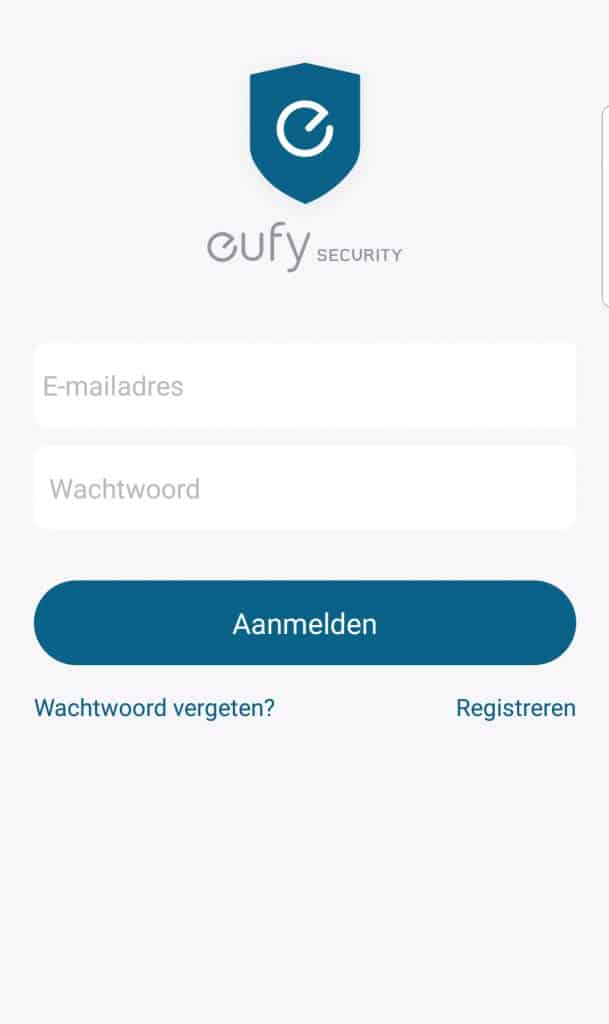 Eufy app account aanmaken stap 1 